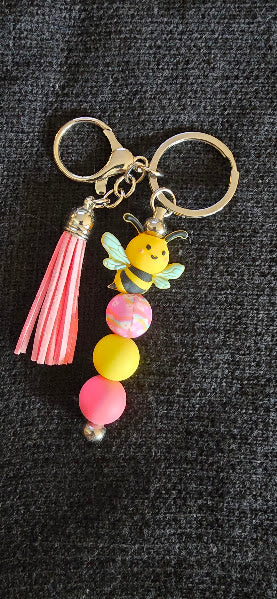 Pink Bee keychain