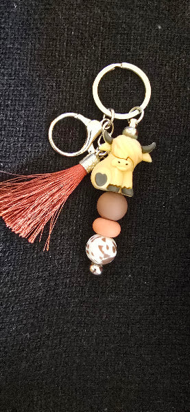 3D highland cow  keychain