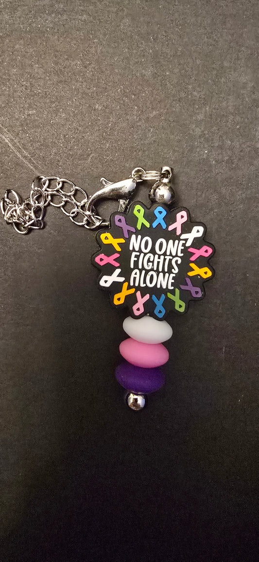 Fights alone multi color cup/bag charm