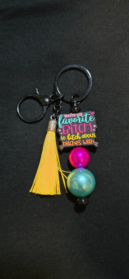 Mult color favorite B keychain