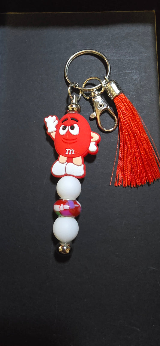 Red M&M keychain