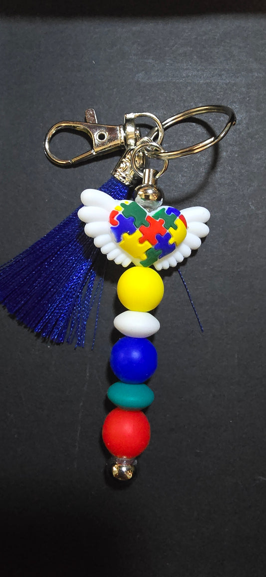 Autism heart keychain