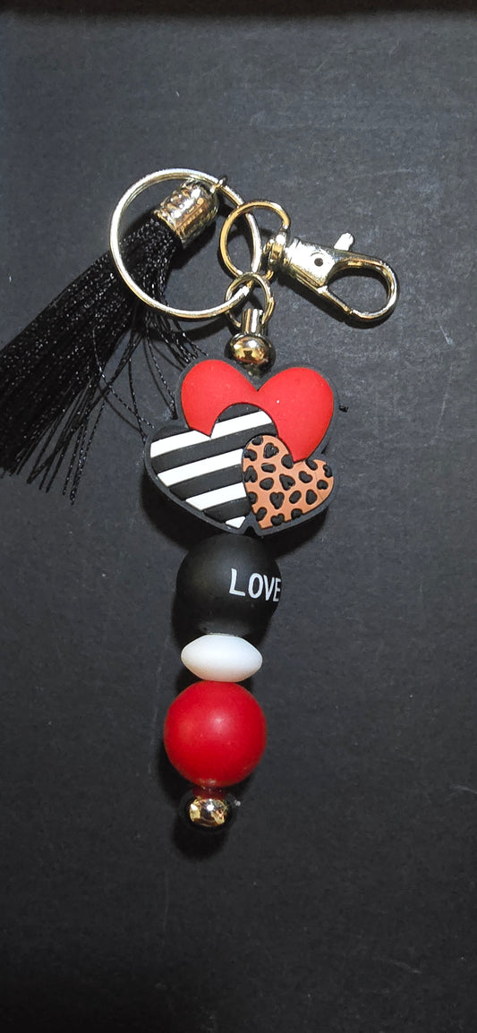 3 hearts keychain