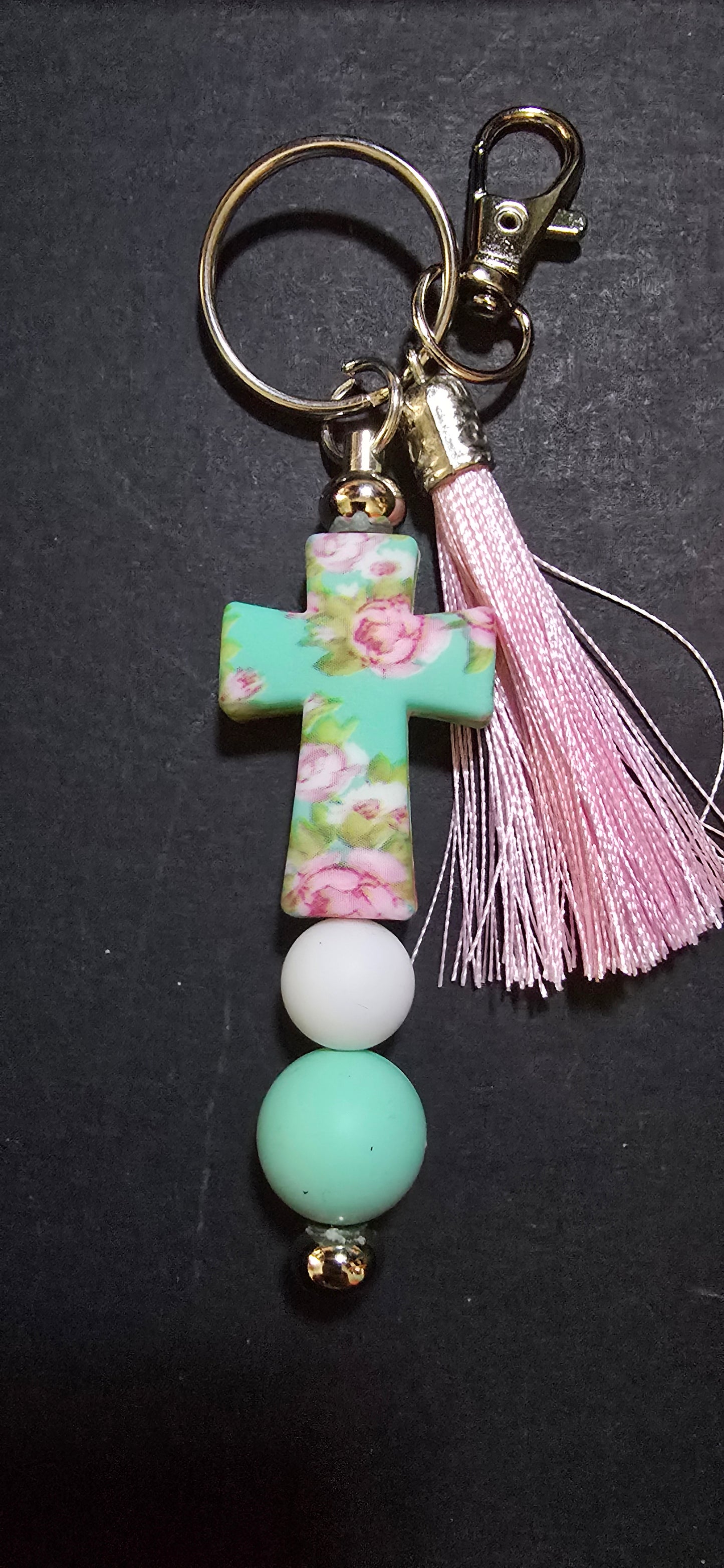 Pastel cross keychain