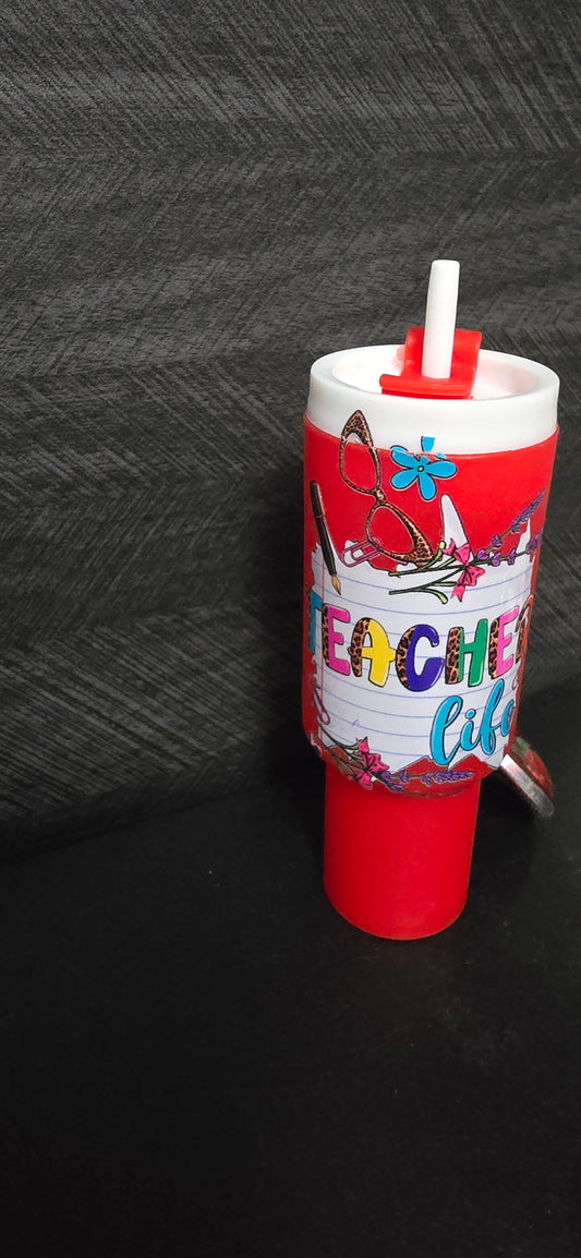 Teacher tumbler keychain