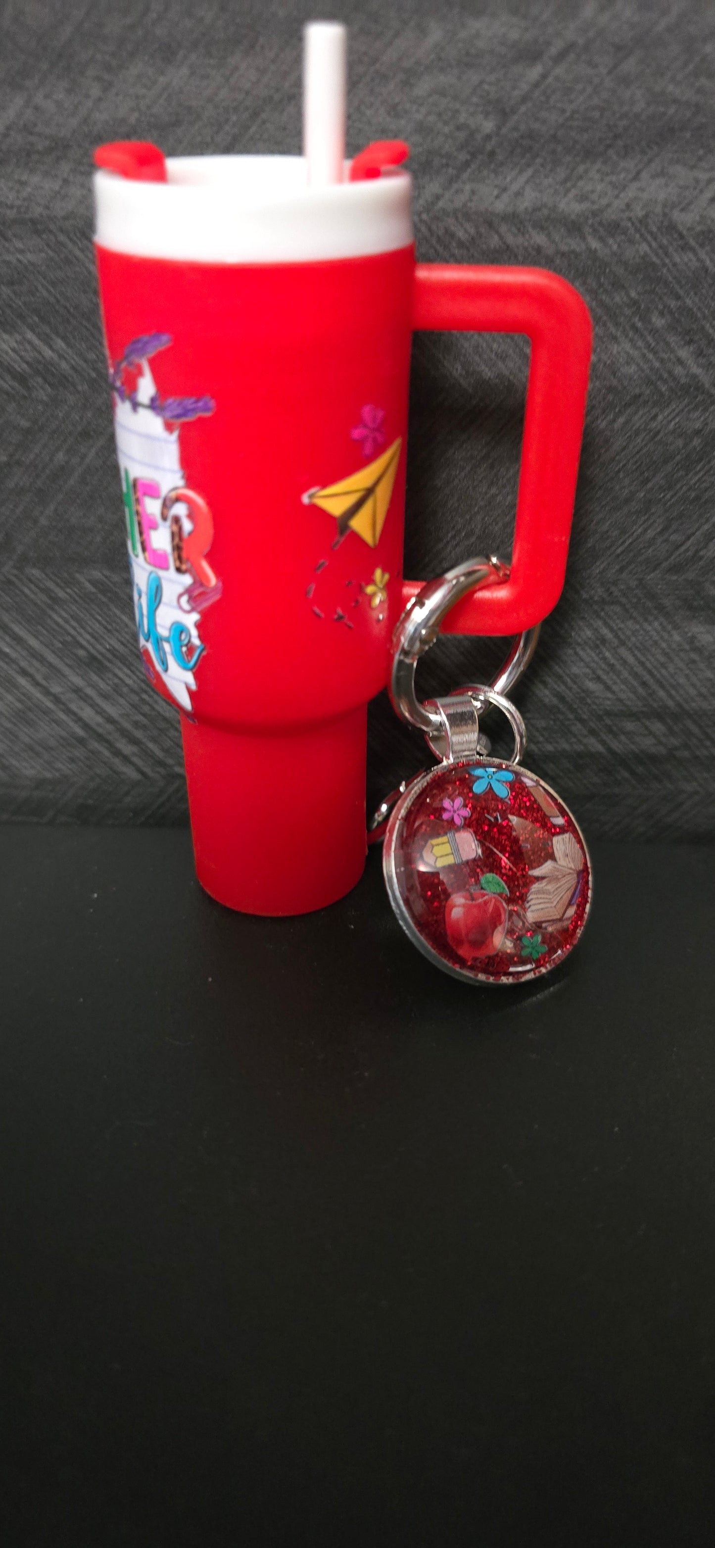 Teacher tumbler keychain