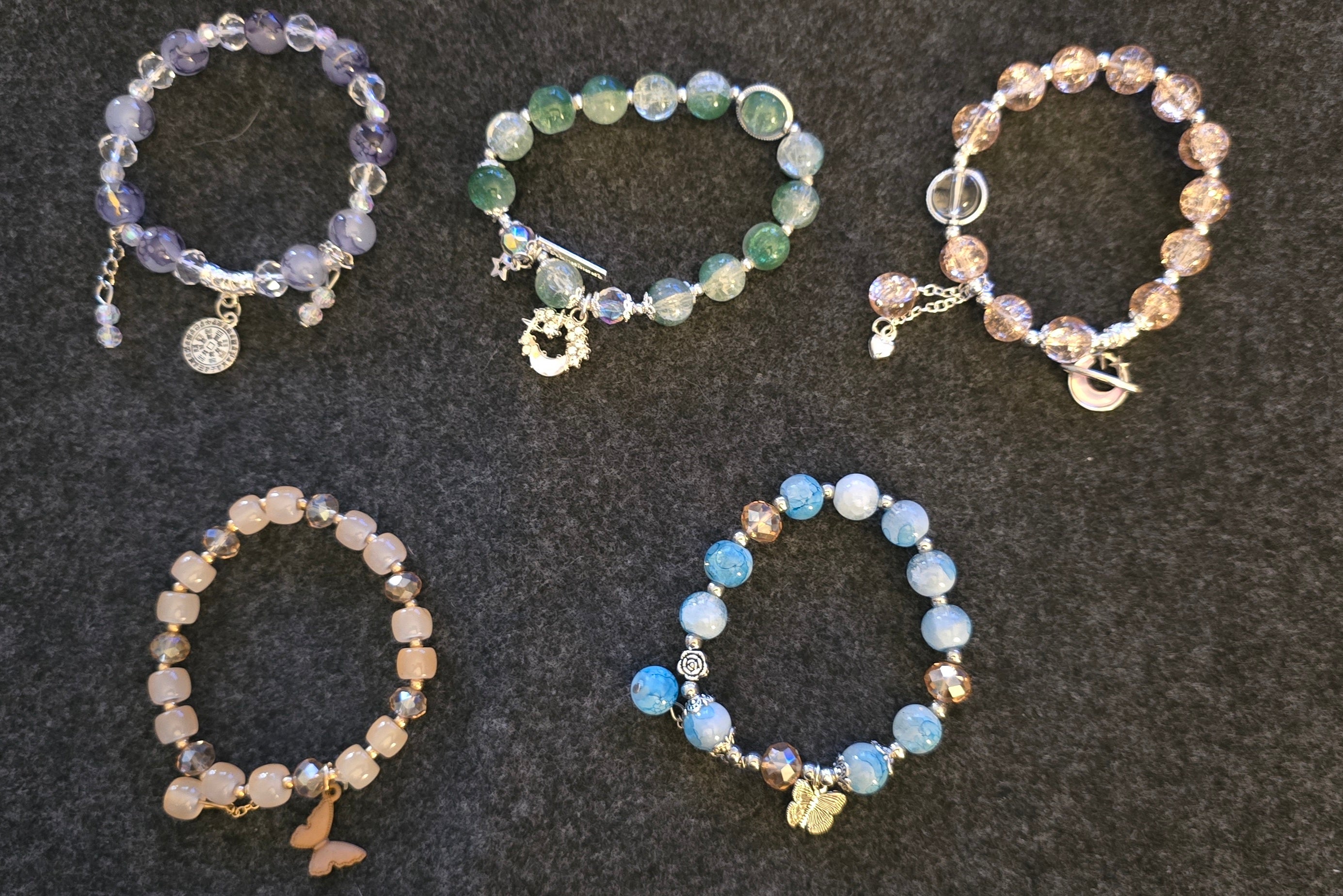 #4 handcrafted beaded bracelets