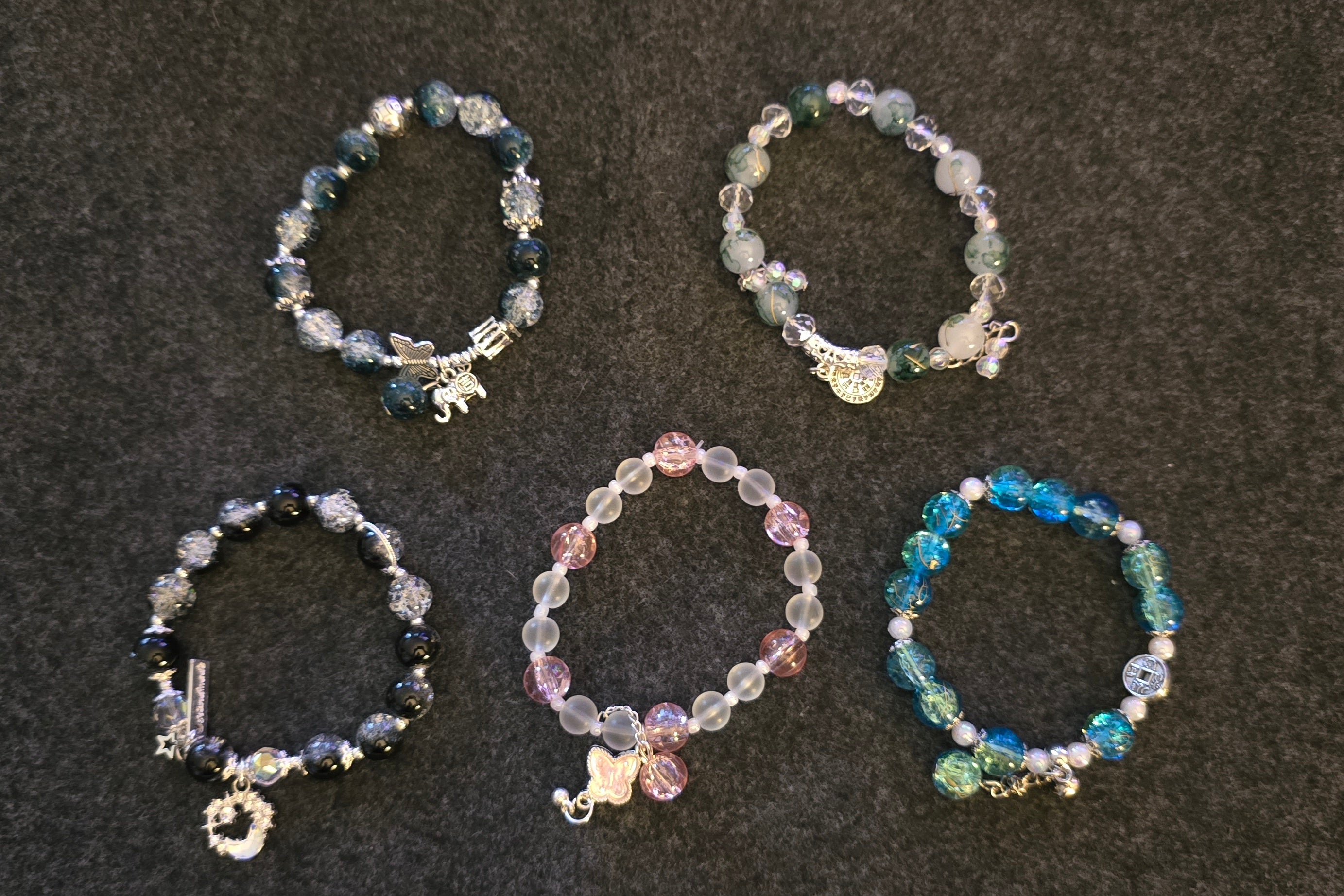 #5 handcrafted beaded bracelets