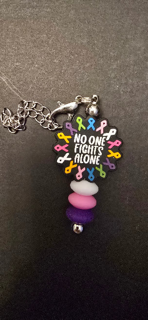 fight alone multi color cup charm