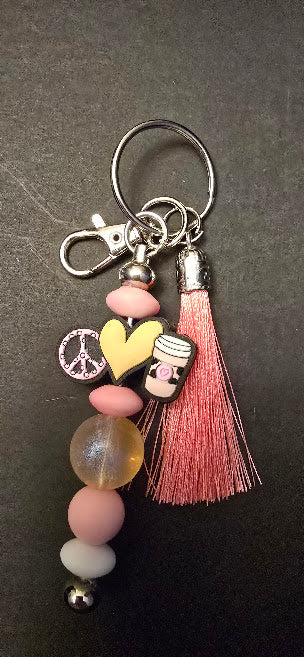 peace coffee keychain