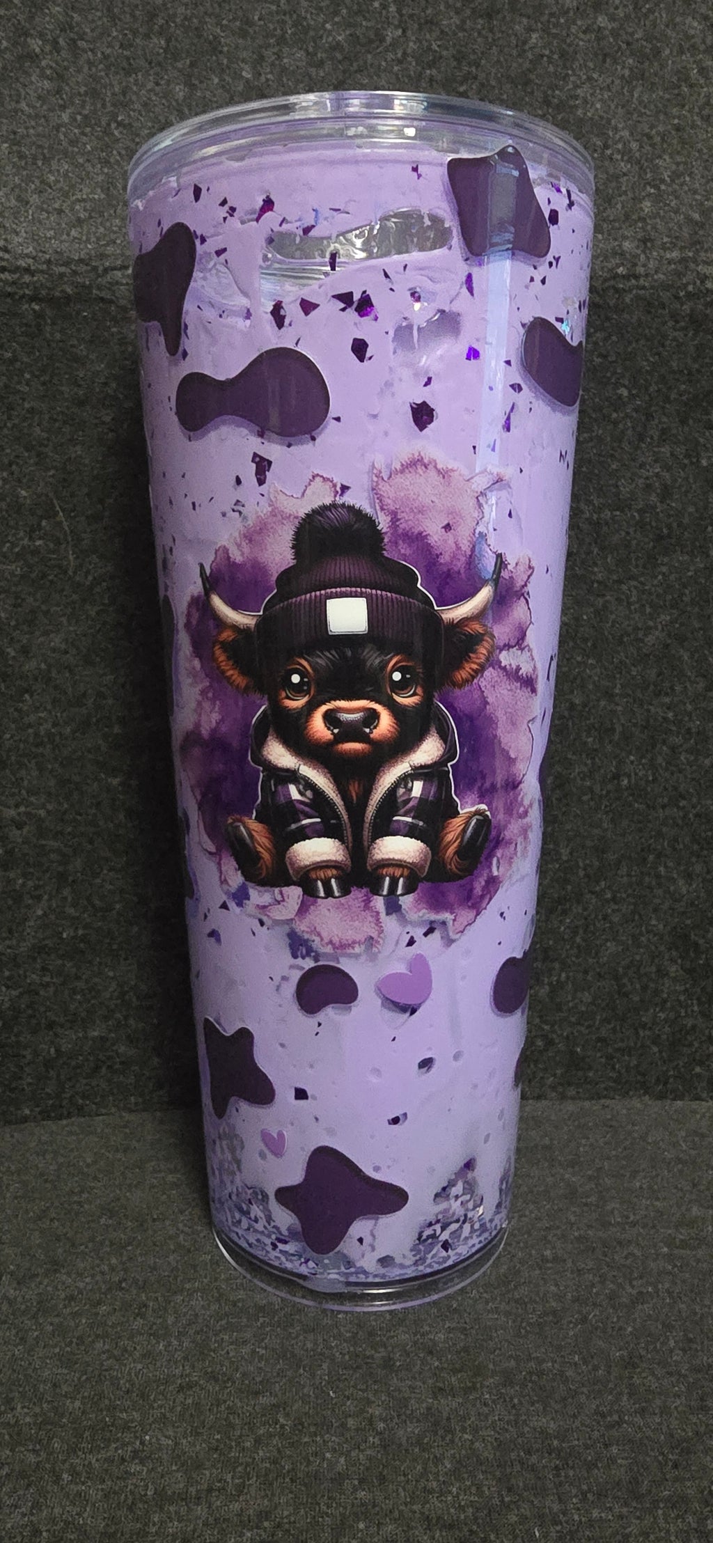 Little Moo Moo 24oz acrylic purple lava tumbler