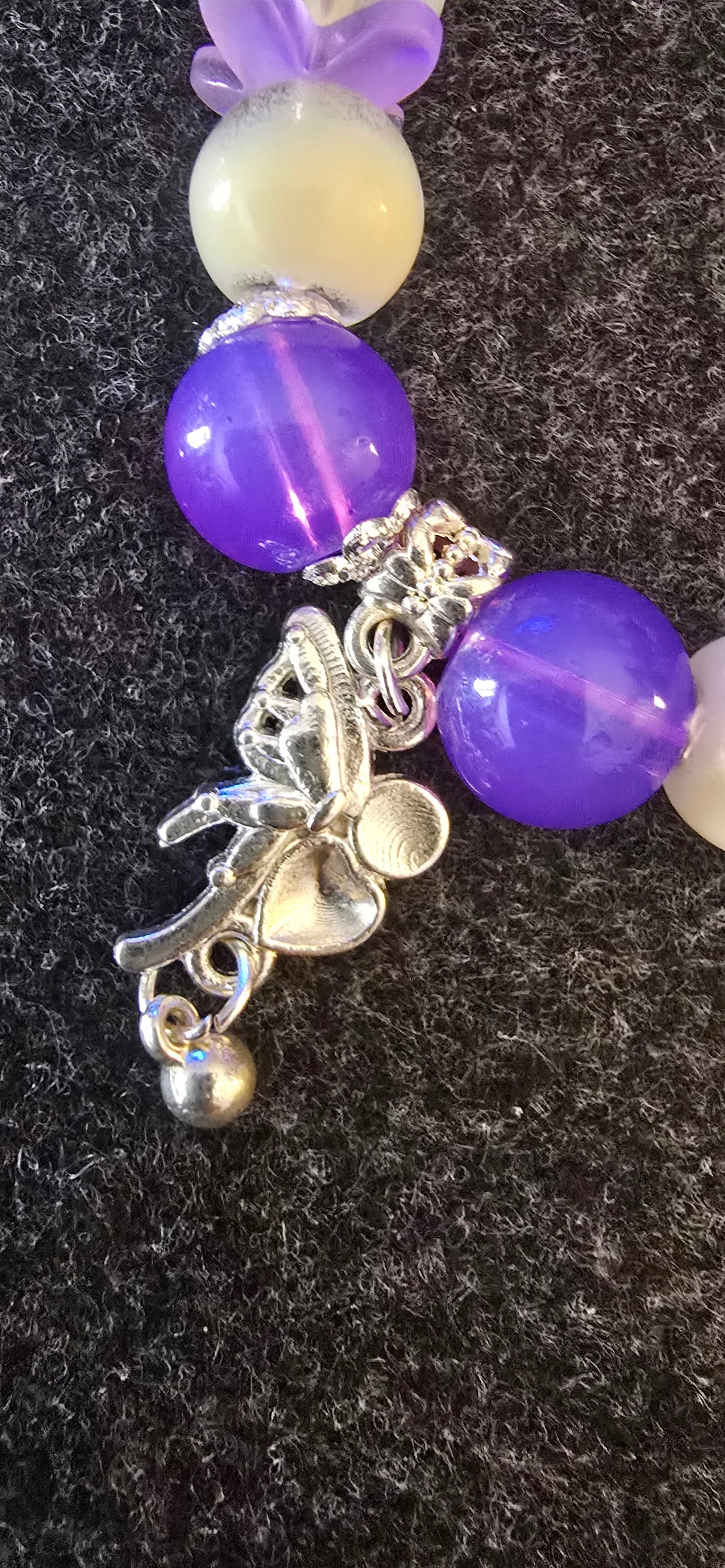 Purple w/butterfly and angel charm