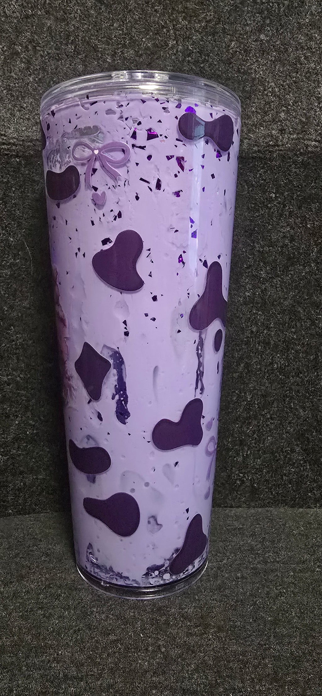 Little Moo Moo 24oz acrylic purple lava tumbler