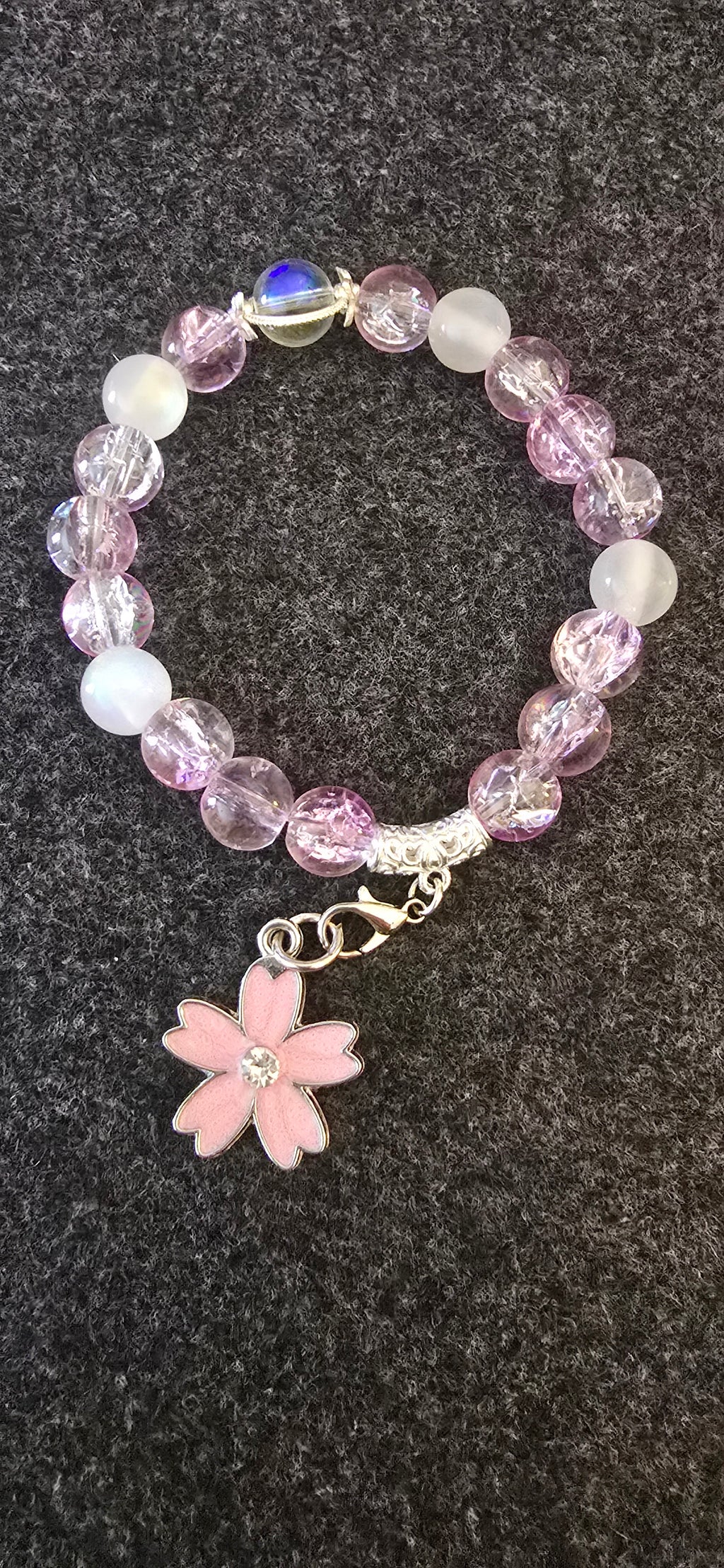Pink and more Pink w/flower charm