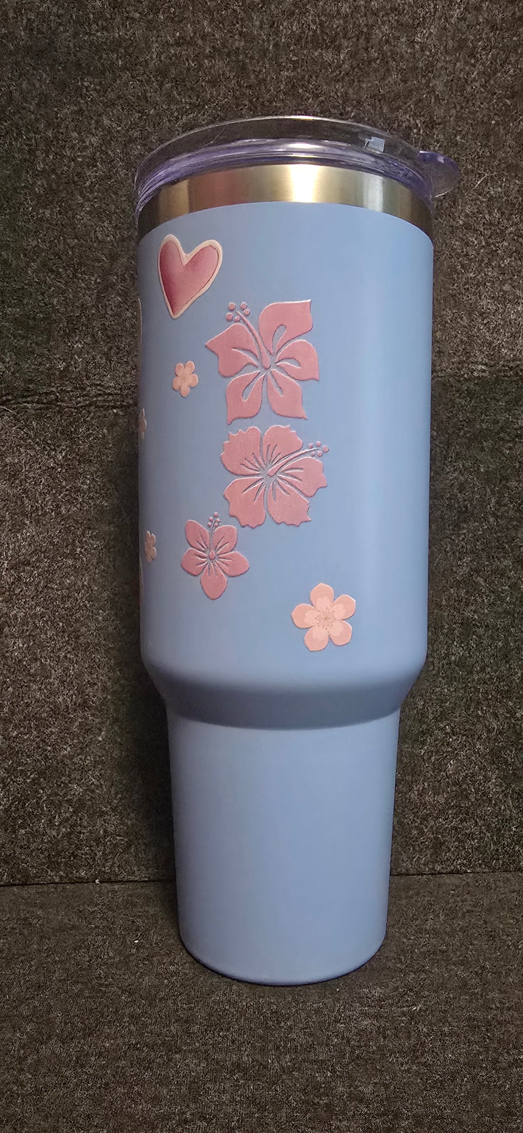 Pink Bunny light blue 40oz stainless steel