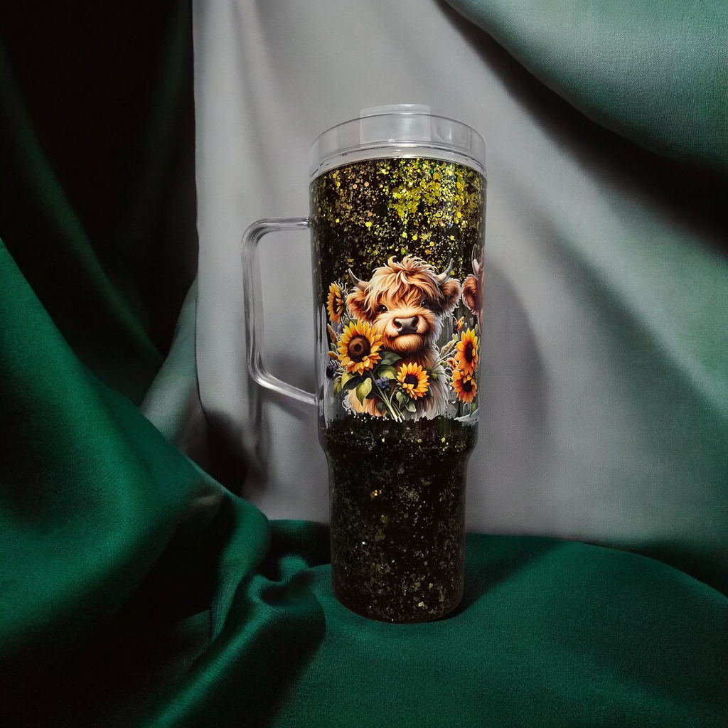 Sunflower Cow-40oz w/handle(acrylic)