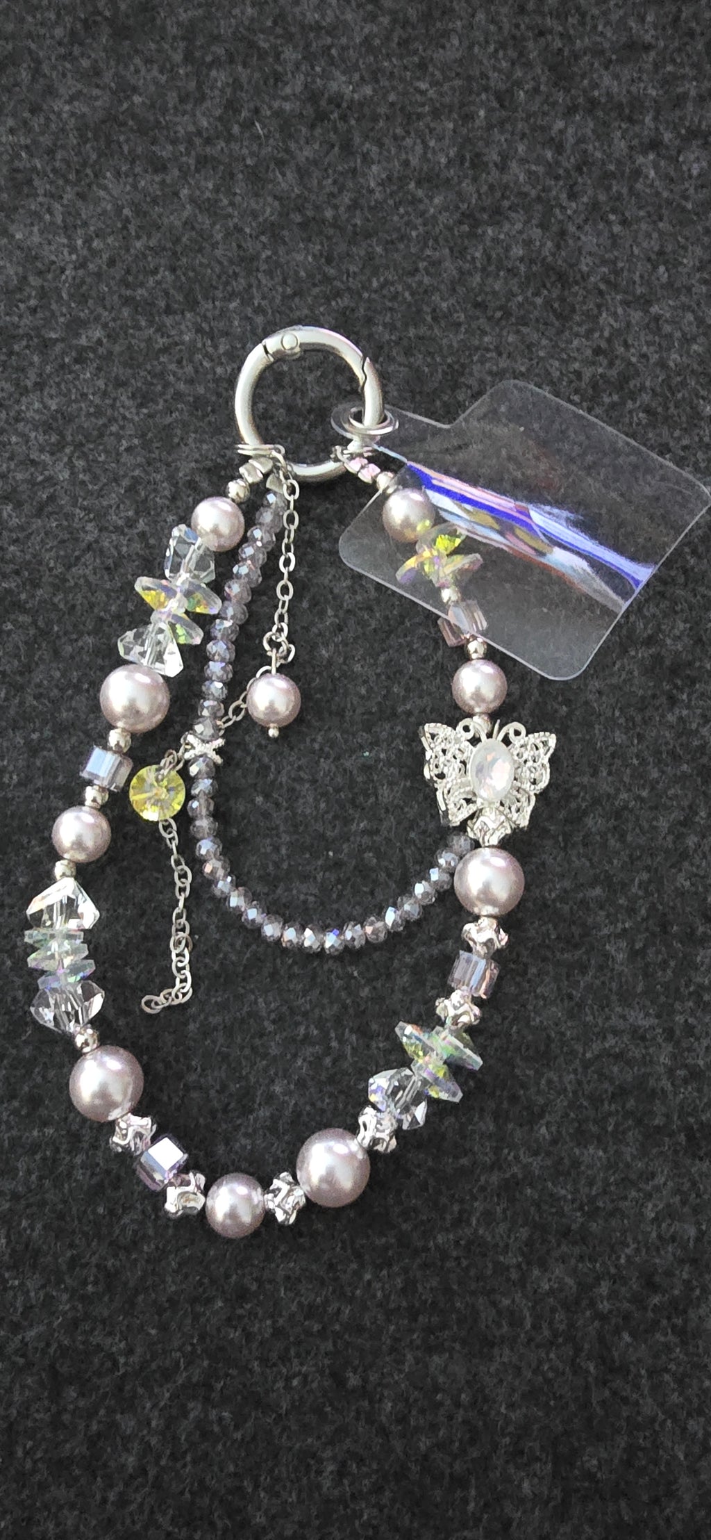 Beaded Butterfly Phone Charm or Keychain