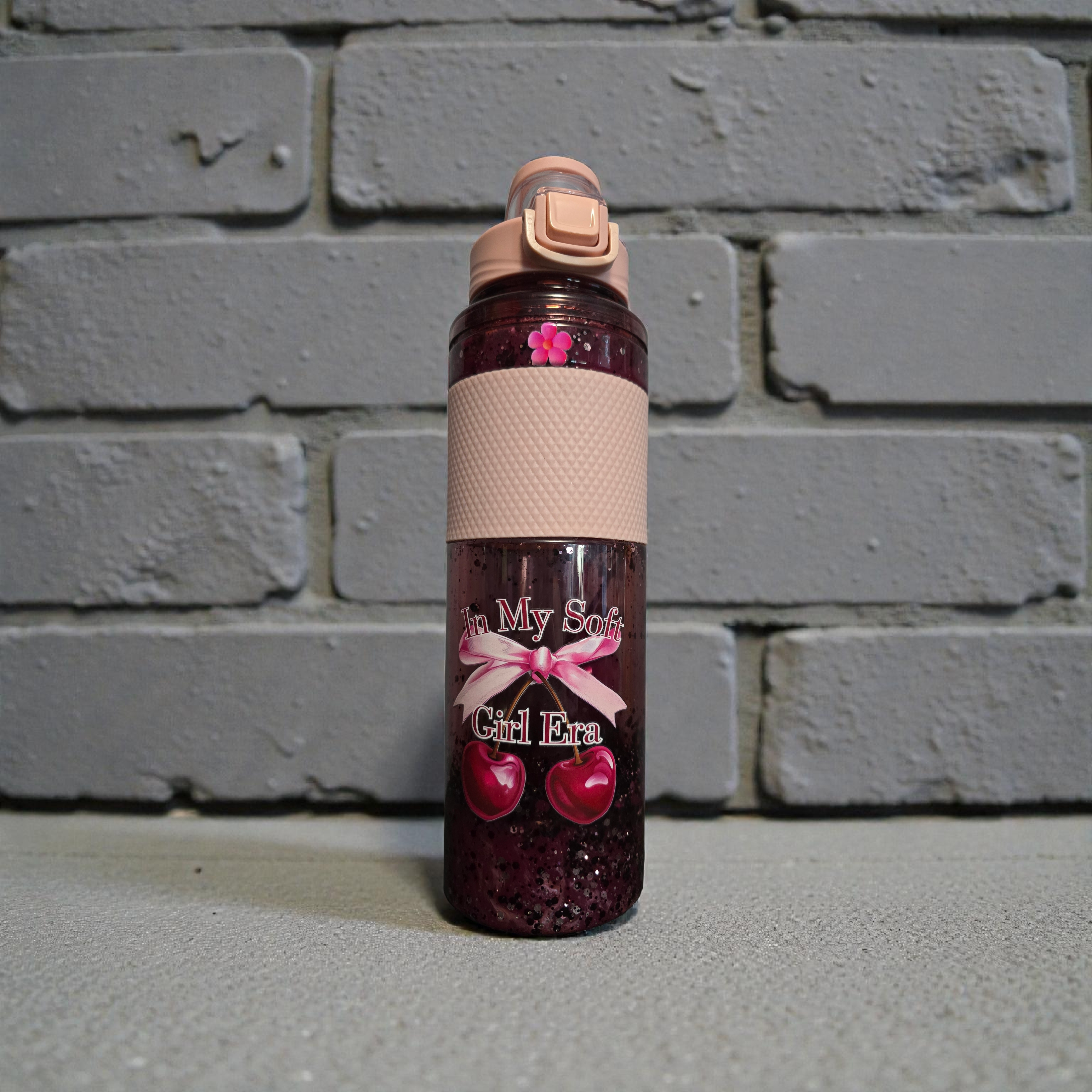 Cherry Era-32oz plastic water bottle(double walled snow globe)
