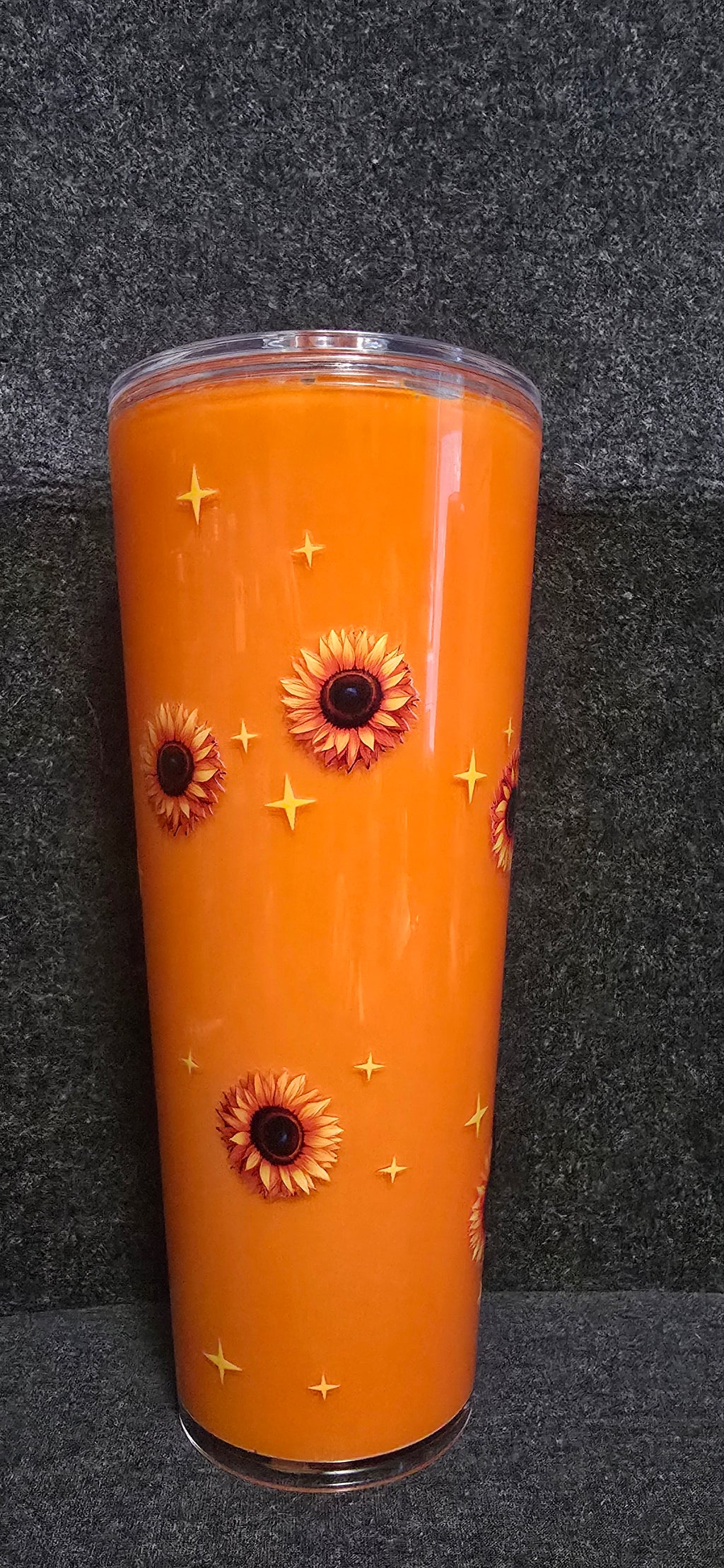 Festive Moo Moo 24oz acrylic orange paint tumbler