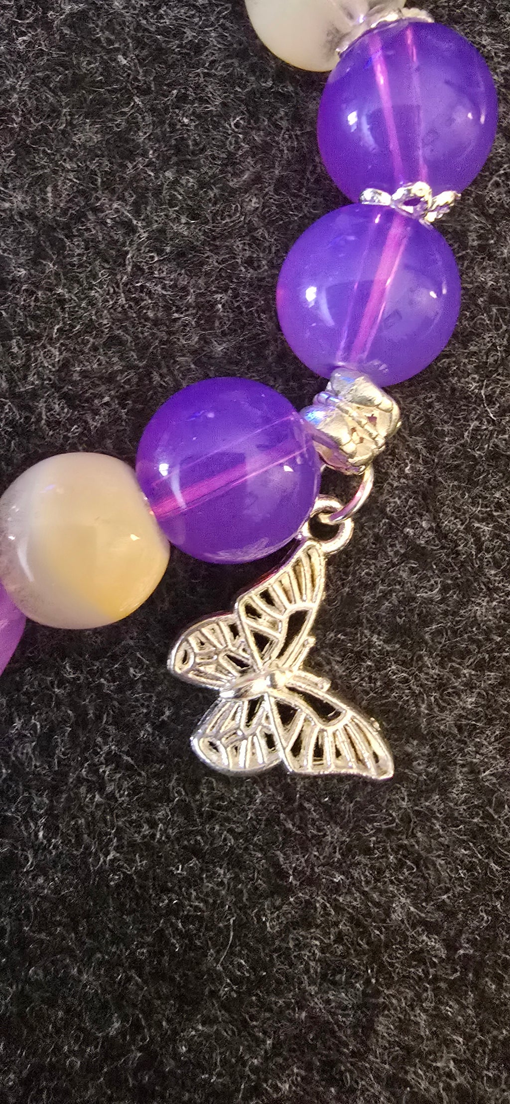 Purple w/butterfly and angel charm