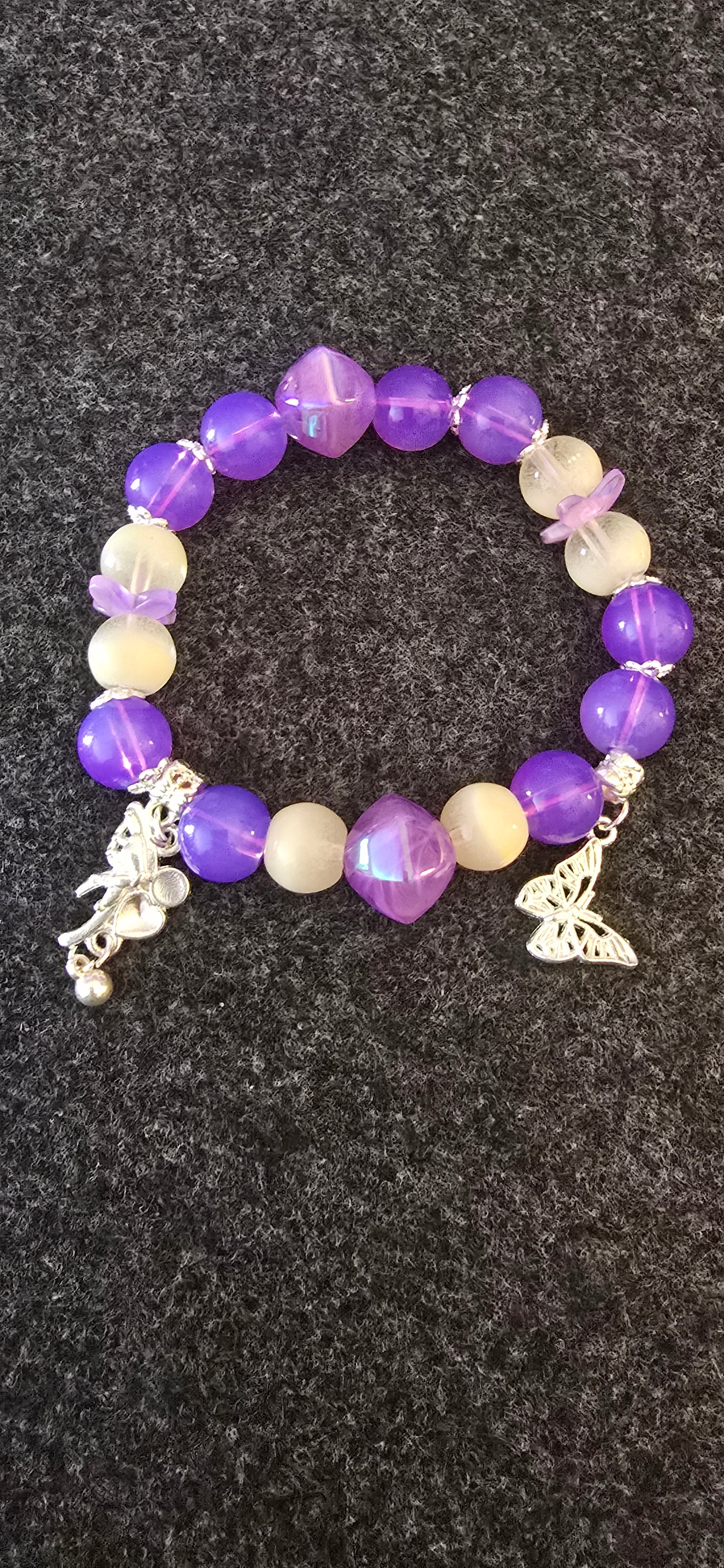Purple w/butterfly and angel charm