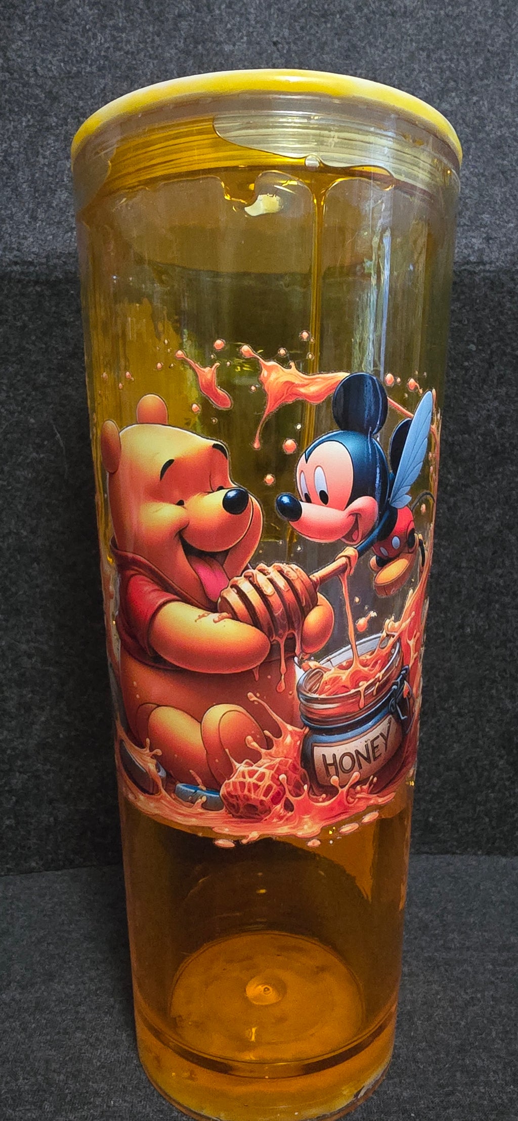 Winnie Pooh 24oz acrylic honey drip tumbler