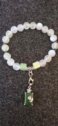 Emerald green charm w/UV beads