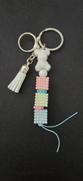 Tiny White Teddy Keychain