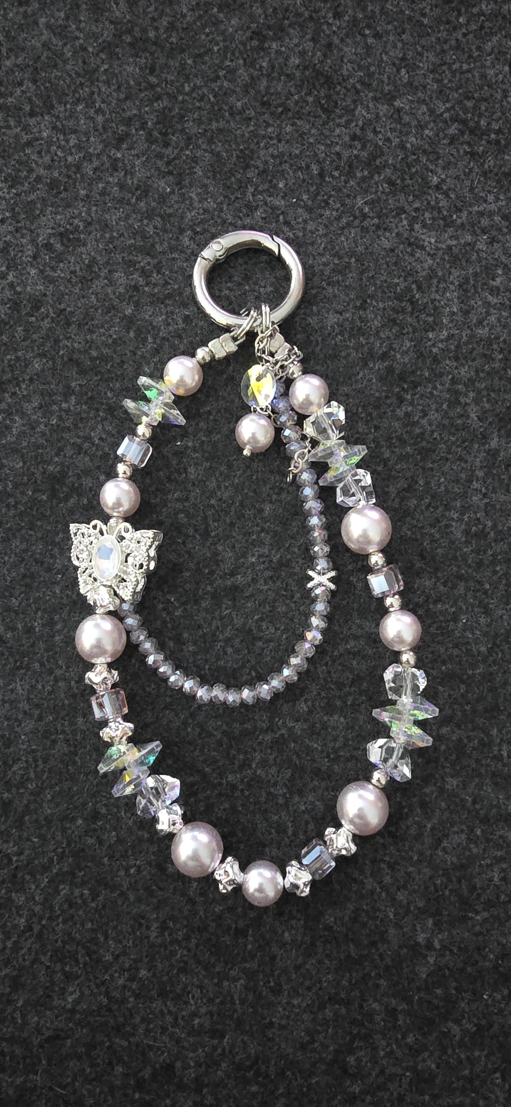 Beaded Butterfly Phone Charm or Keychain