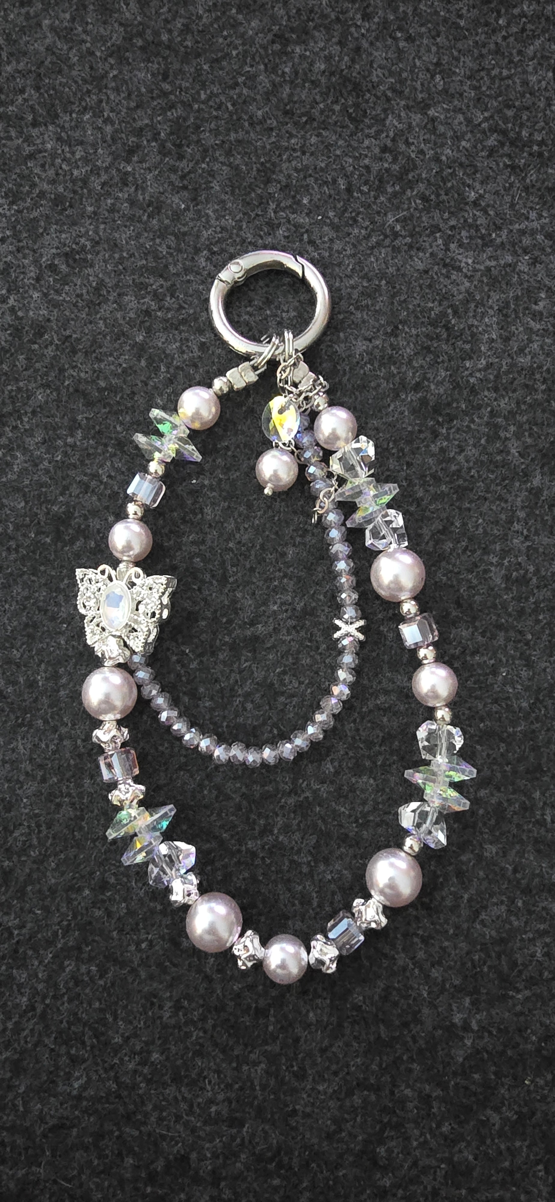 Beaded Butterfly Phone Charm or Keychain