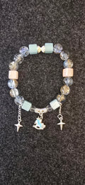 Unicorn,iridescent beads w/uv cubes