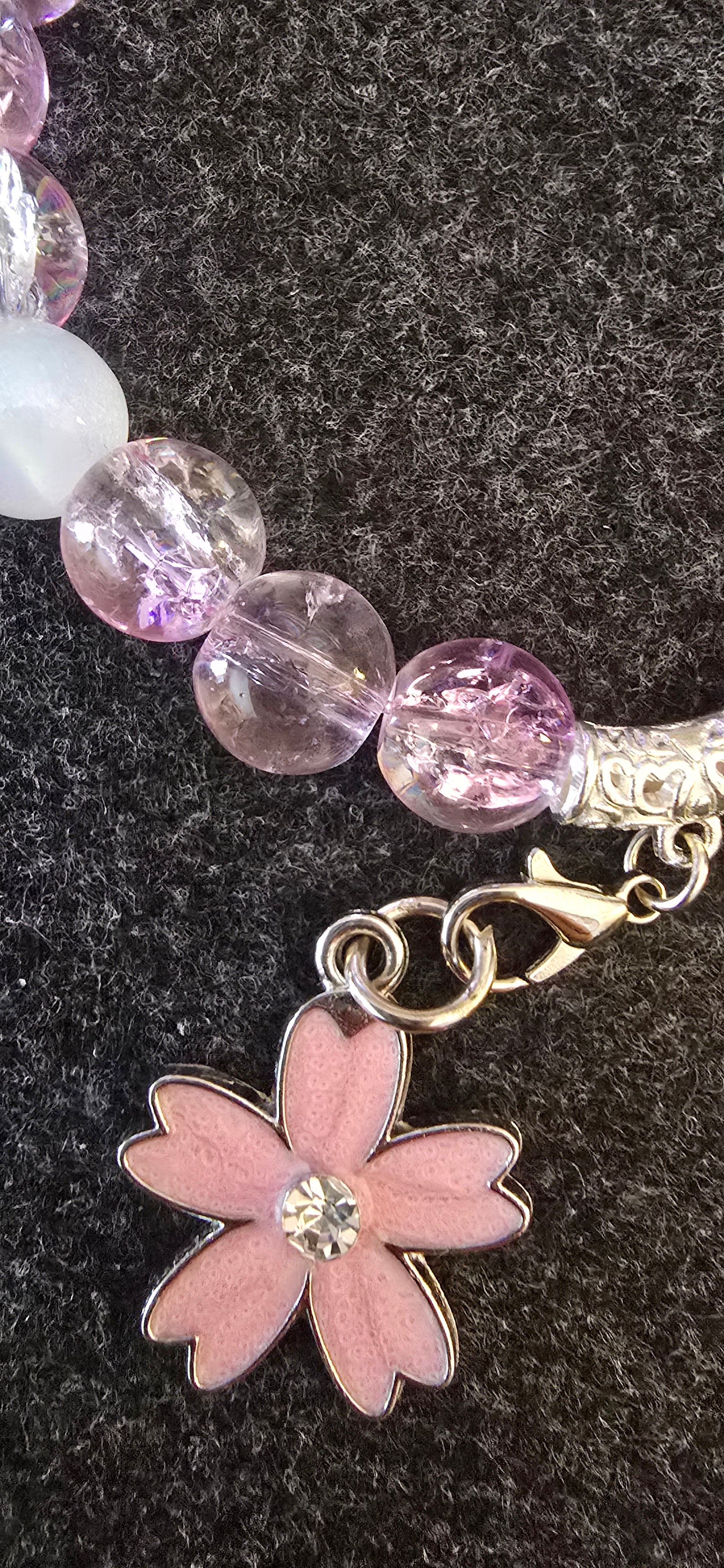 Pink and more Pink w/flower charm