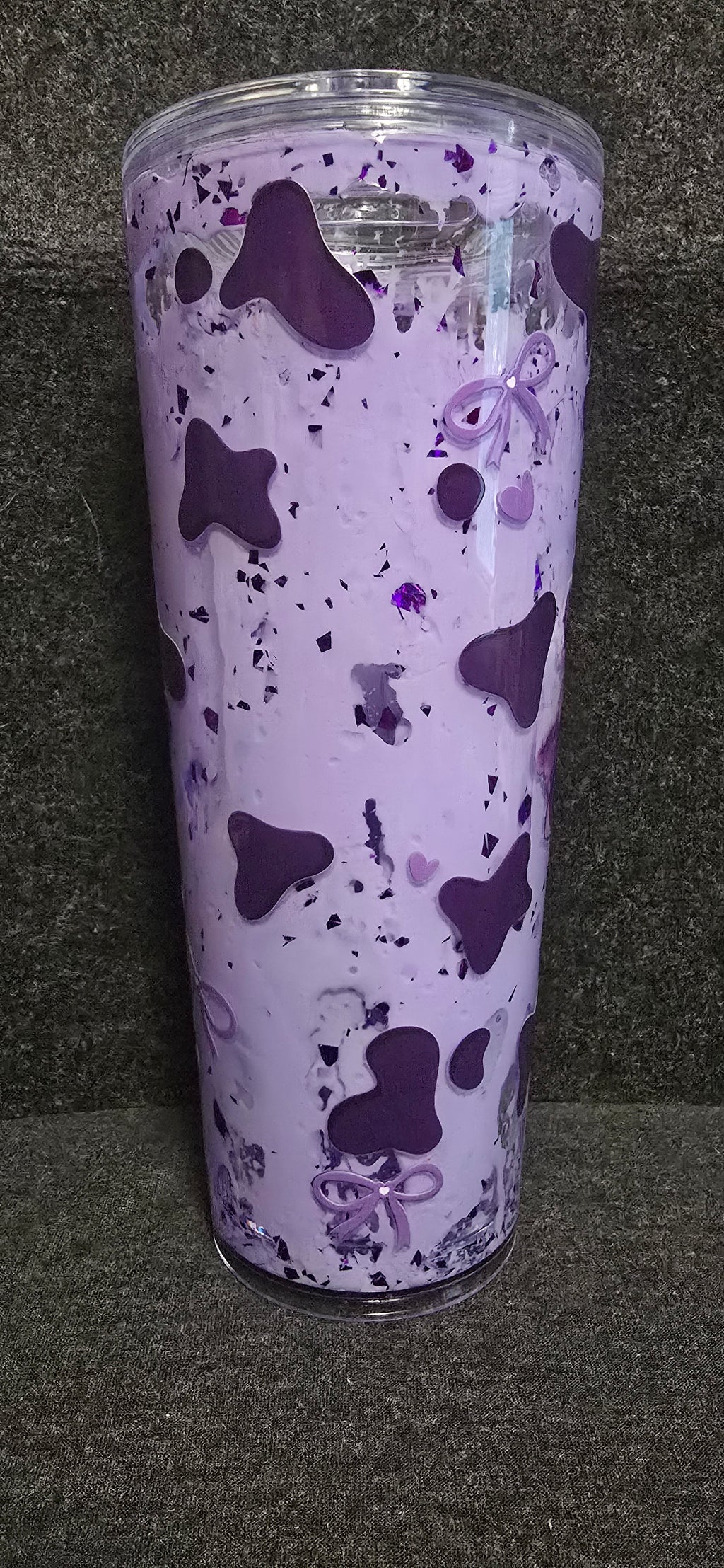 Little Moo Moo 24oz acrylic purple lava tumbler