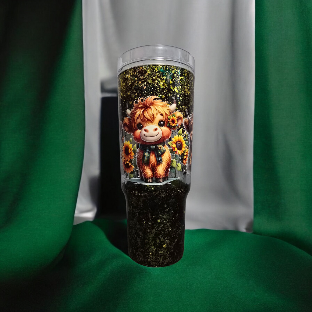 Sunflower Cow-40oz w/handle(acrylic)