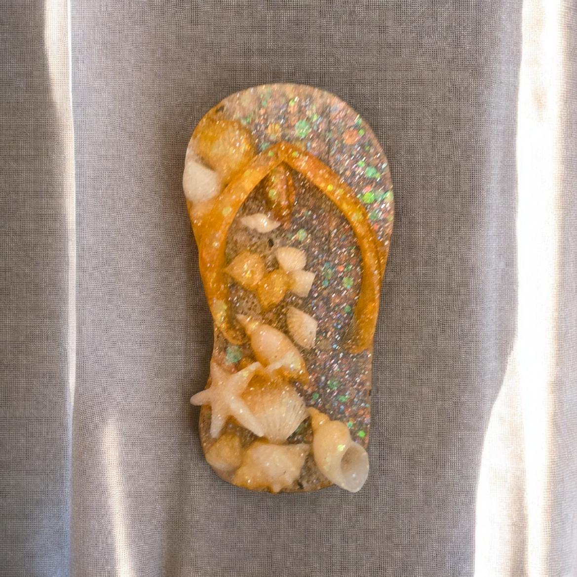 Sparkly Orange Flip-Flop Magent