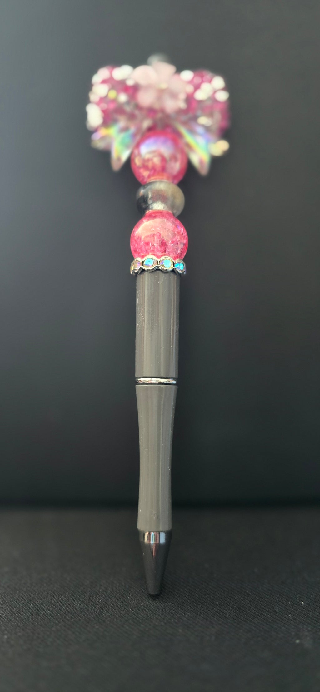 Beaded Pink Bow Pen