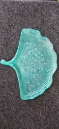 Teal w/tiny beads Ginkgo Leaf