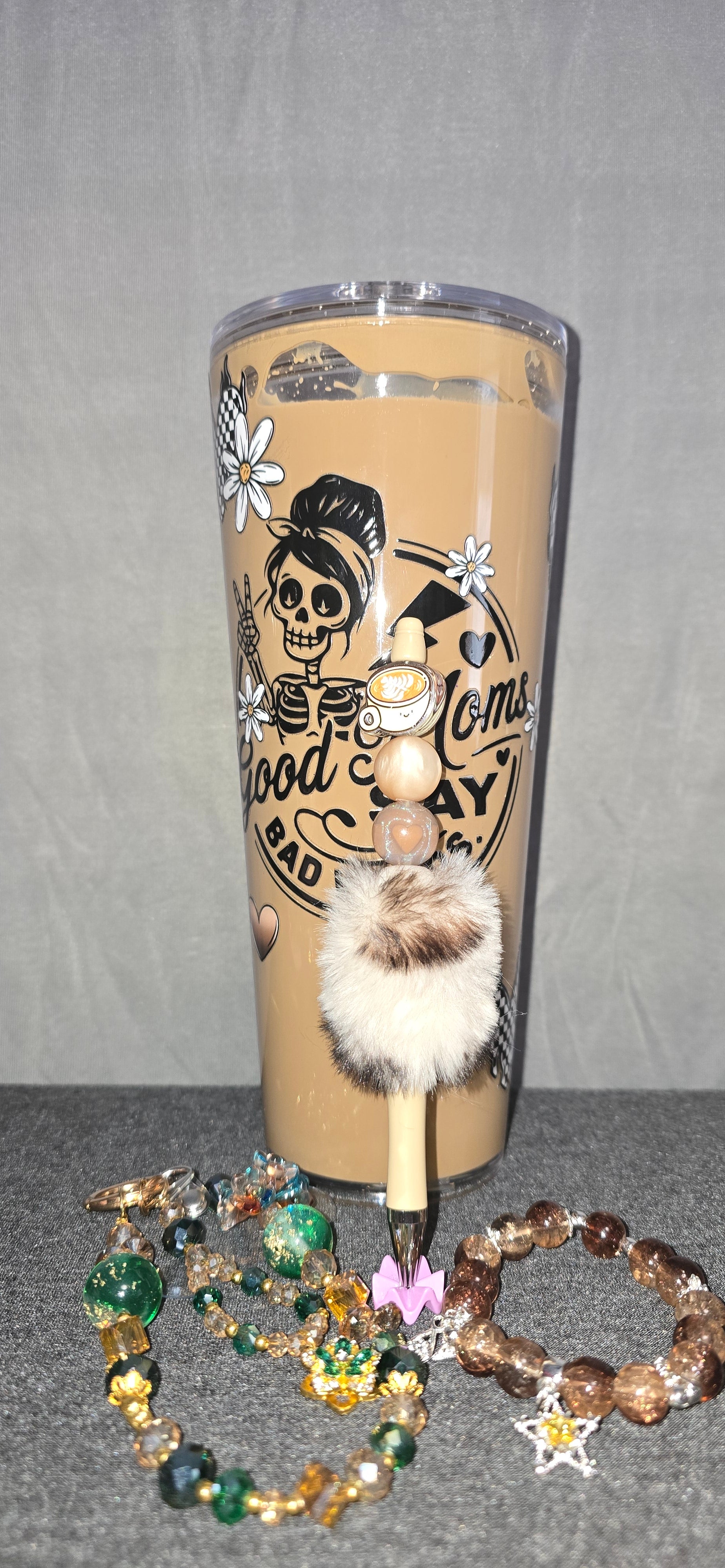 Good mom,iced coffee look 24oz acrylic tumbler bundle