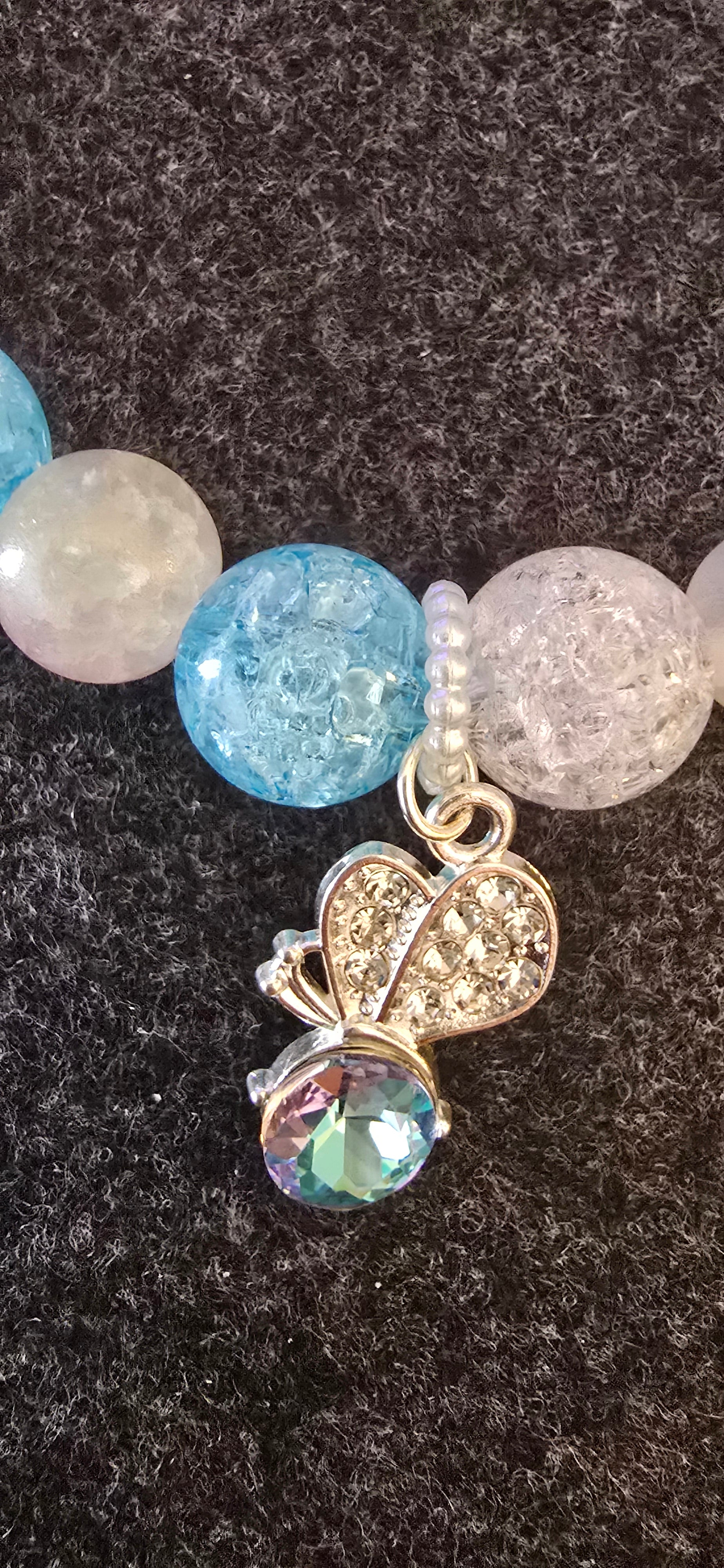 Blue&White w/little bug charm