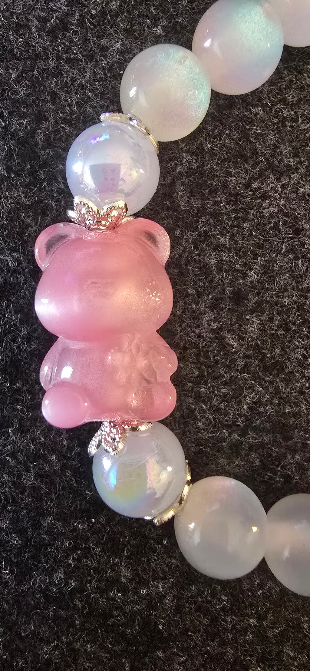 Pink Teddy Bear w/UV beads