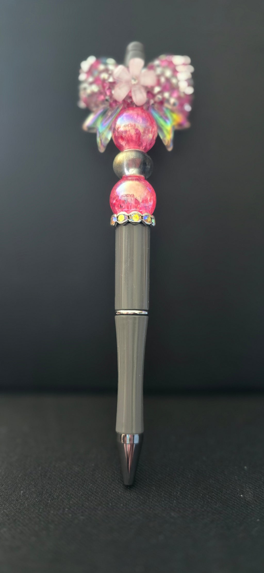 Beaded Pink Bow Pen